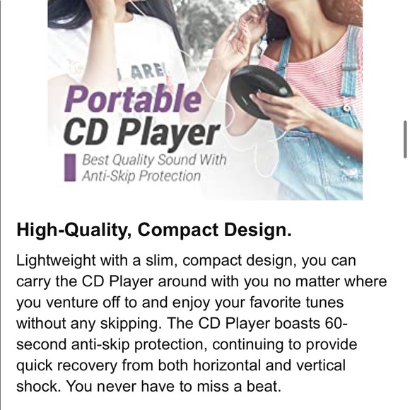 Coby Portable Compact CD Player - Brand new with original packaging!💜 - Picture 9 of 14